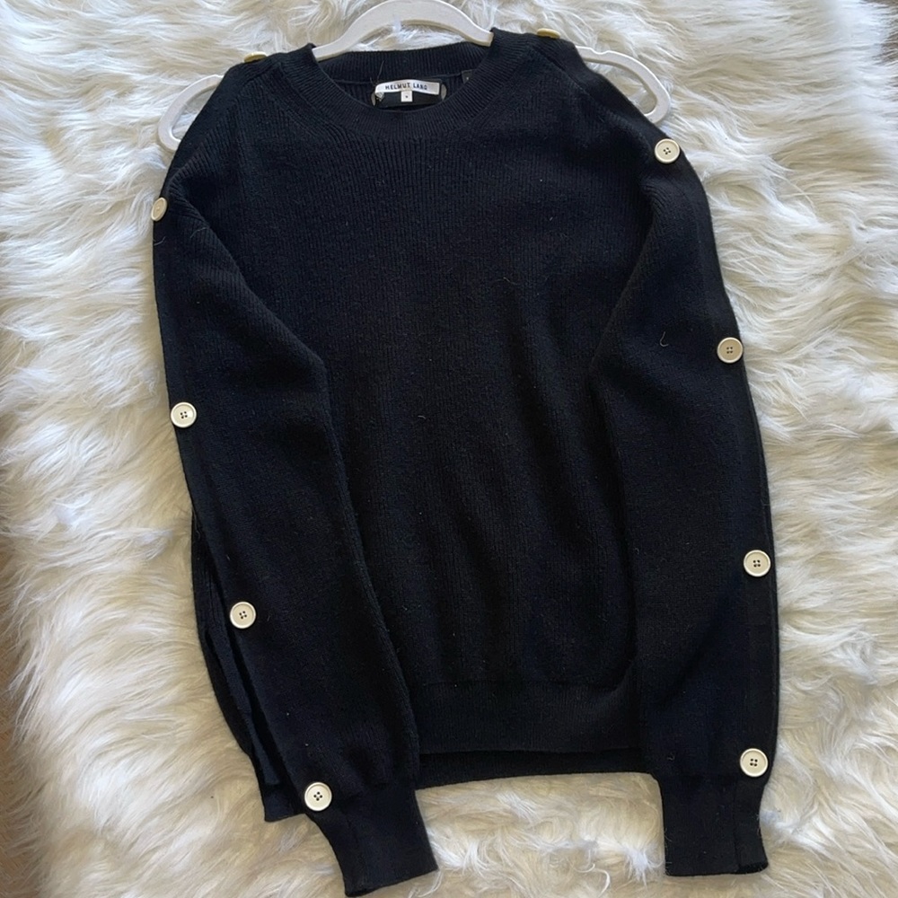 Helmut Lang Black Cashmere Blend Sweater - Picture 3 of 7
